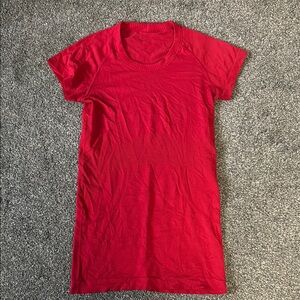 Red lululemon swiftly tech short sleeve
